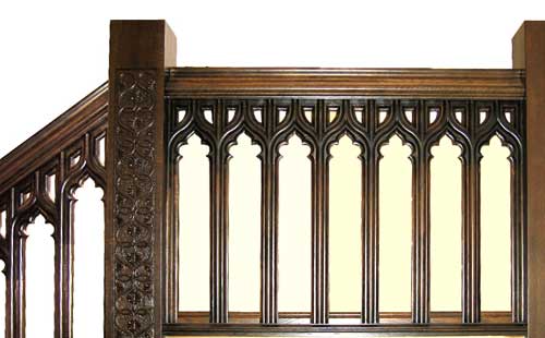 Gothic Arch Stairway Railing