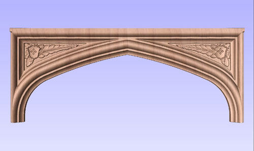 Tudor Arch with Carved Spandrels No. 5
